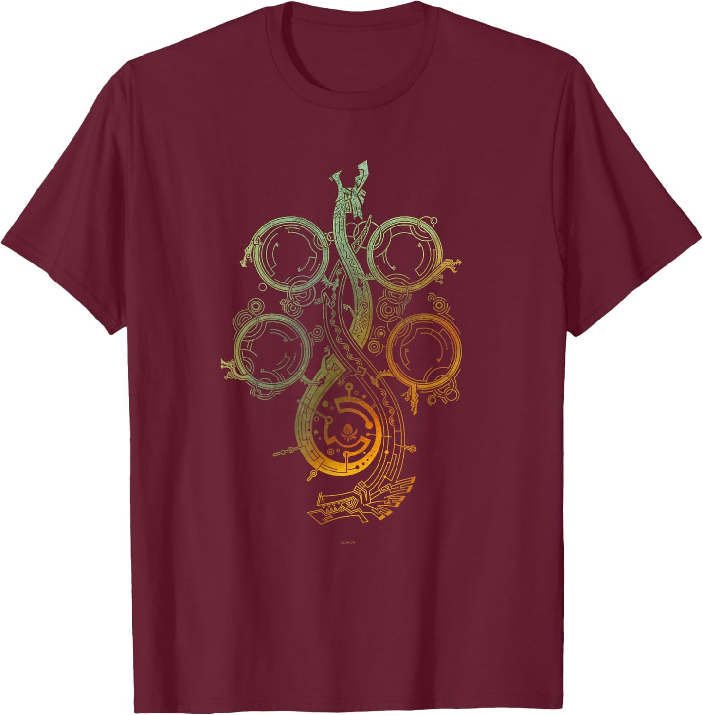 Monster Hunter Wilds Symbol T-Shirt - T-Shirt | Maroon