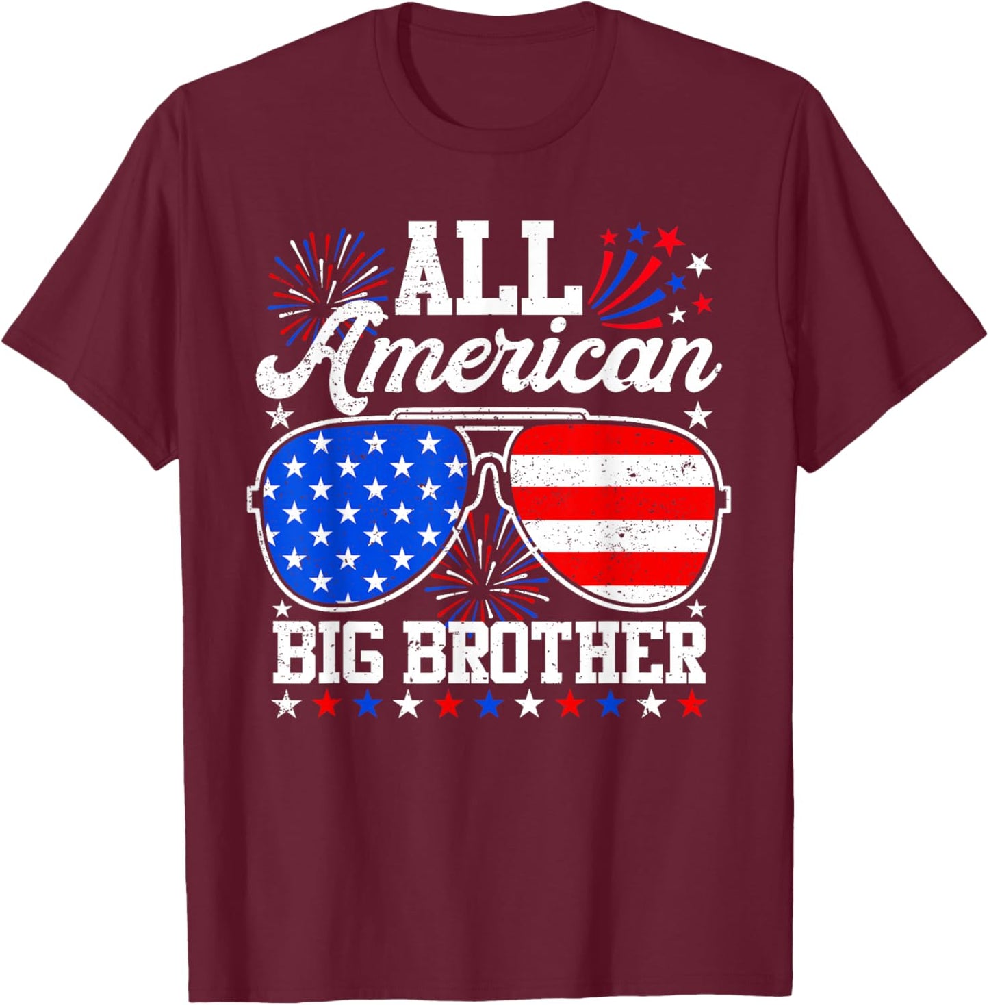 All American Big Brother 4th of July Family Matching T-Shirt - T-Shirt | Maroon