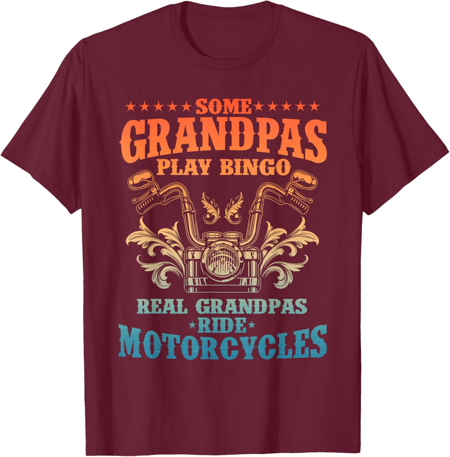 Cool Grandpa Motorcycle Design Biker Motorbike Lover T-Shirt - T-Shirt | Maroon