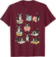 Cute Dog Boston Terrier Reading Book T-Shirt - T-Shirt | Maroon
