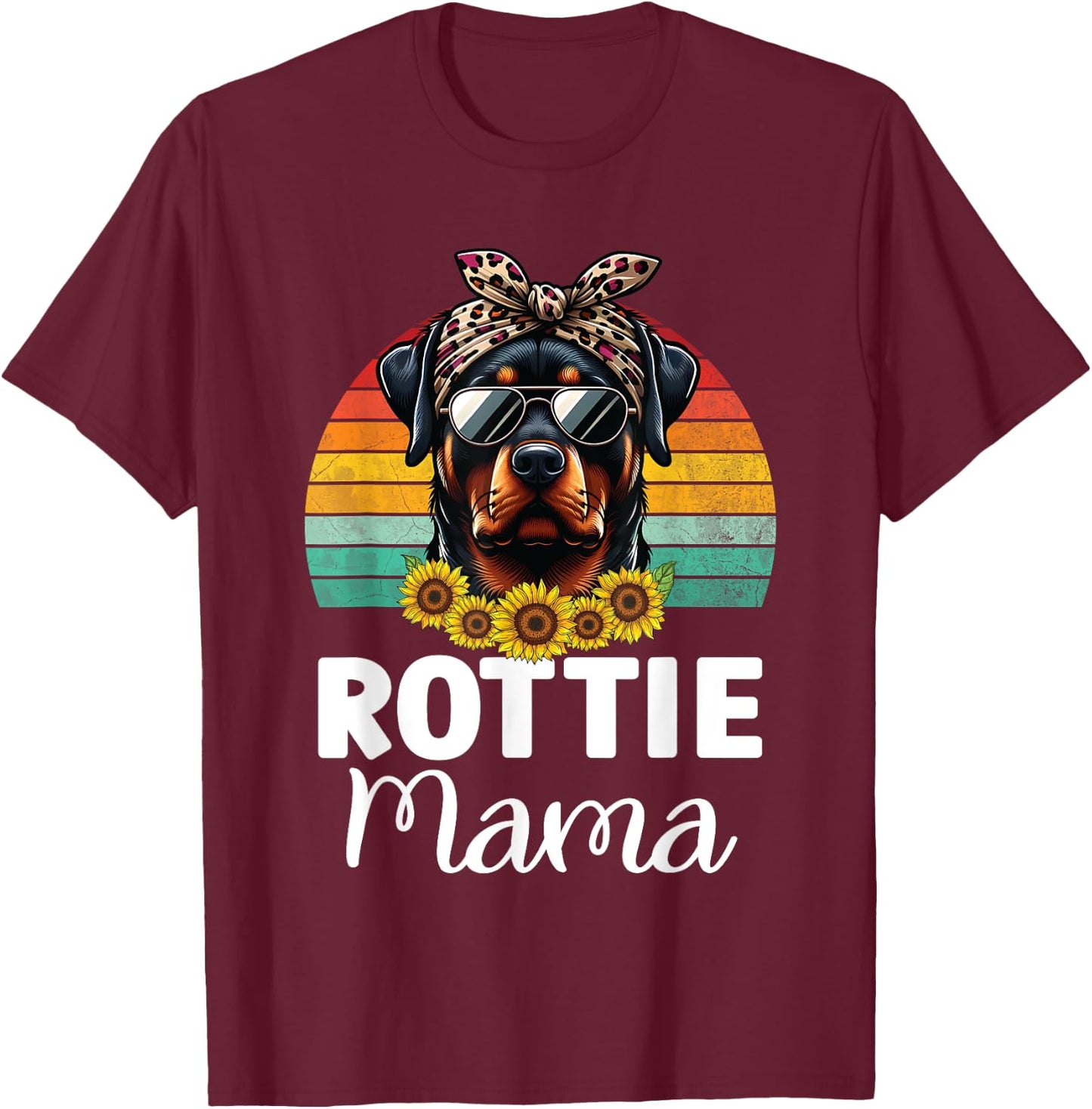Rottweiler Mom Dog Lovers Rottie Mama Puppy Mother's Day T-Shirt - T-Shirt | Maroon