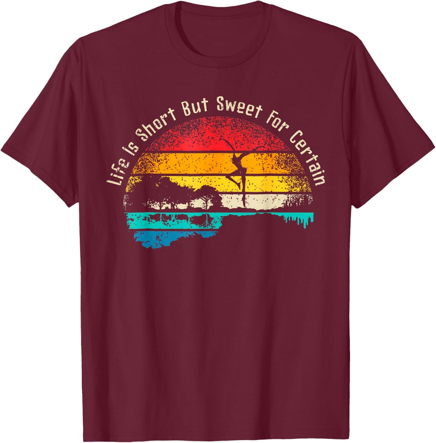 Life Is Short Guitar But Sweet For Certain T-Shirt - T-Shirt | Maroon