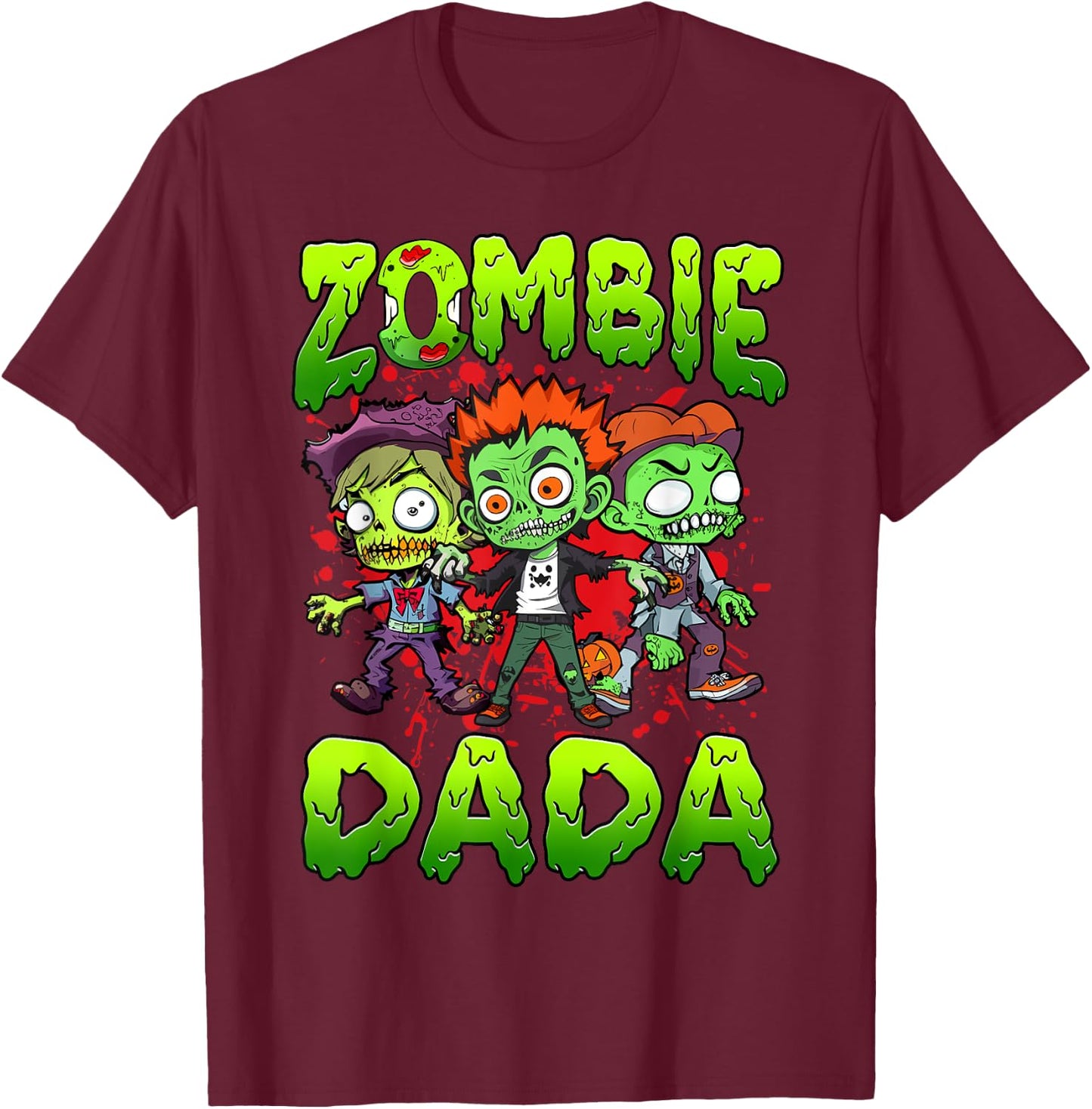 Zombie Dada Halloween Costume Family Matching T-Shirt - T-Shirt | Maroon