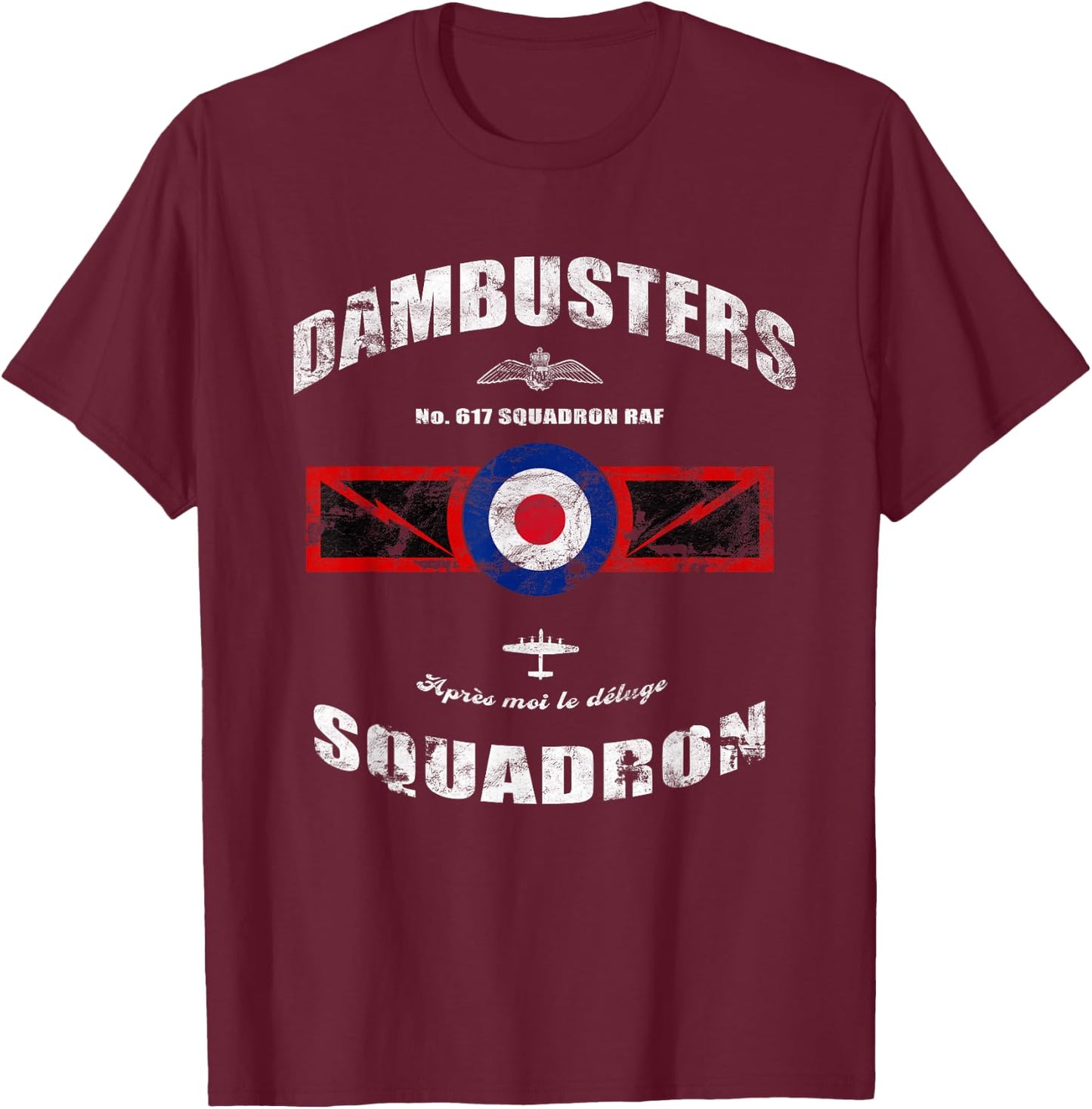 Dambusters No.617 Squadron WW2 British Military History T-Shirt - T-Shirt | Maroon