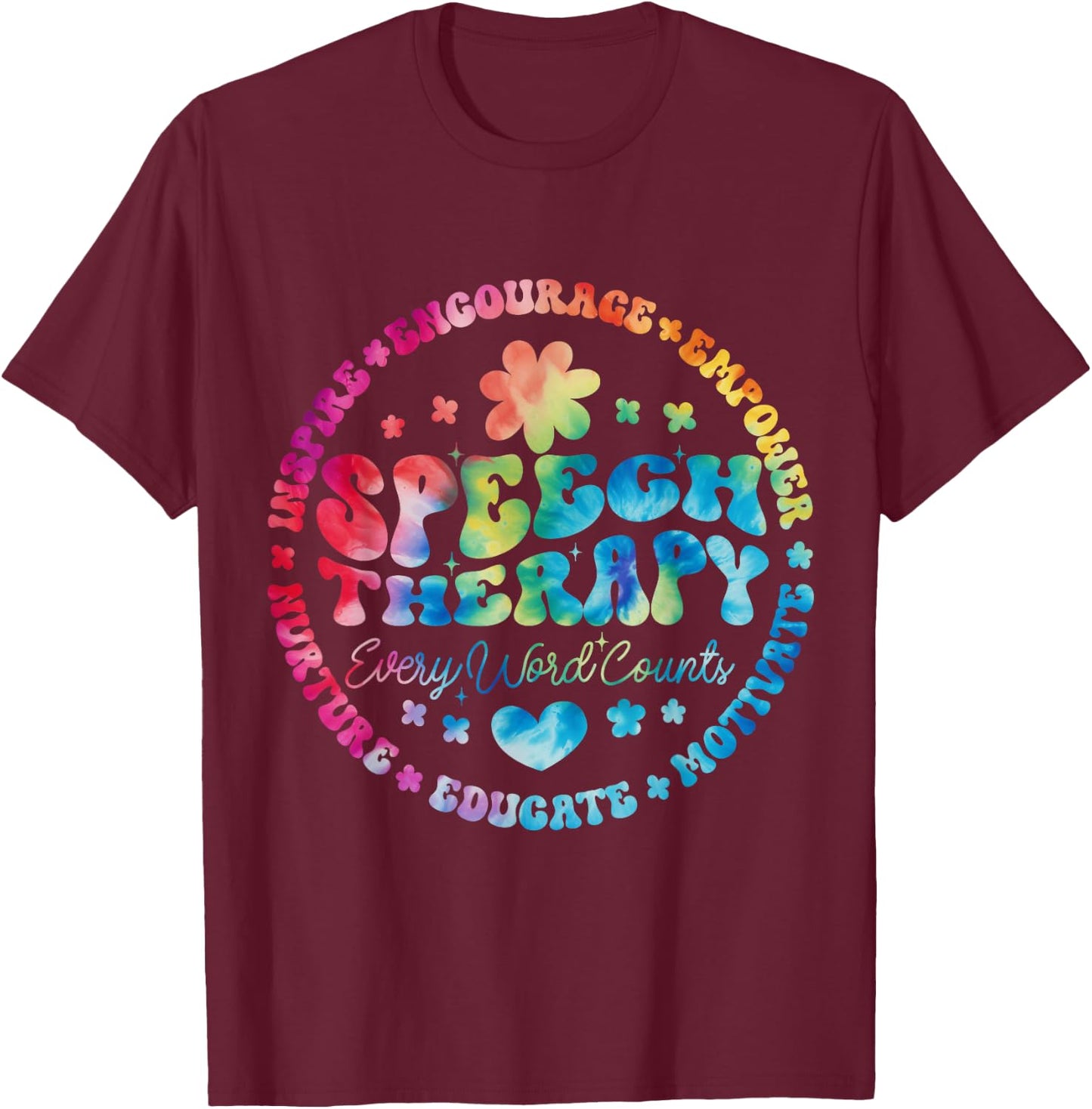 School Speech Therapy Groovy SLP Speech Pathologist T-Shirt - T-Shirt | Maroon
