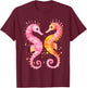 Seahorse Coral Starfish Nautical Art Seahorse lovers T-Shirt - T-Shirt | Maroon