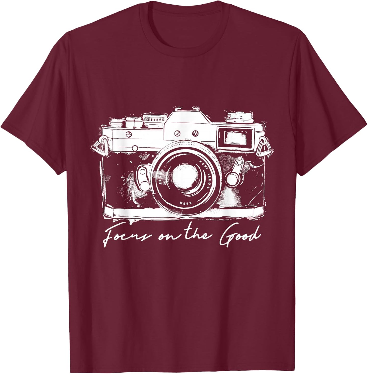 Photographer Focus On The Good Camera Vintage Photography T-Shirt - T-Shirt | Maroon