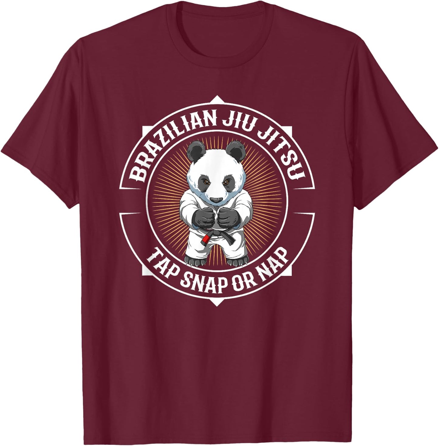 Jiu Jitsu Baby Panda in Gi - BJJ and Grappling T-Shirt - T-Shirt | Maroon