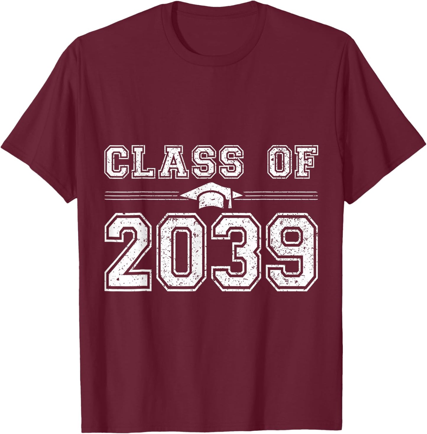 Class of 2039 Grow With Me Graduate 2039 First Day of School T-Shirt - T-Shirt | Maroon