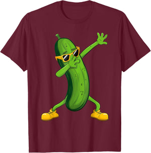 Dabbing Cucumber Dab Dance Pickle Gifts Kids T-Shirt - T-Shirt | Maroon