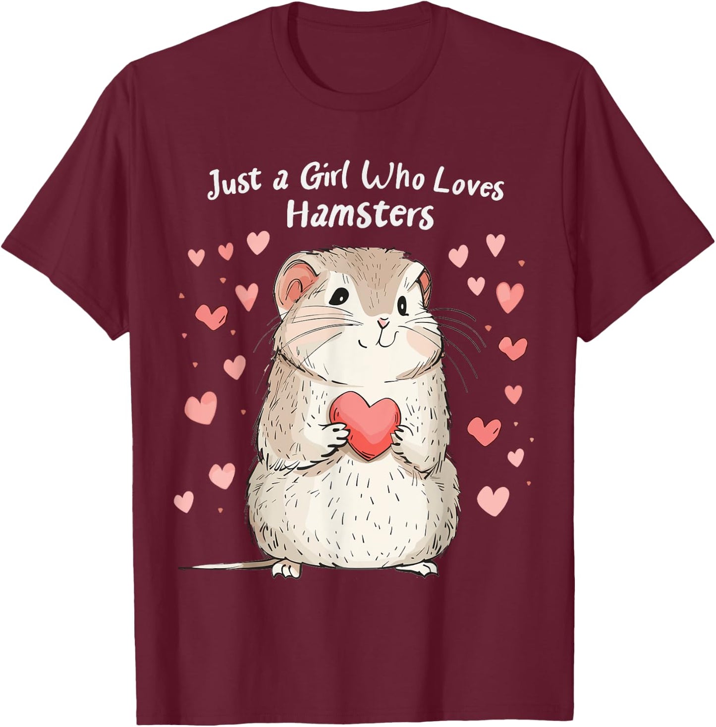 Cute Hamster Lovers Gift This Girl Loves Her Hamster T-Shirt - T-Shirt | Maroon