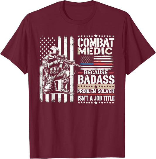 Combat Medic First Aid Field Medic Military T-Shirt - T-Shirt | Maroon