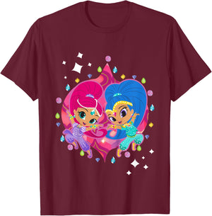 Kids Shimmer & Shine Diamonds and Gems T-Shirt - T-Shirt | Maroon