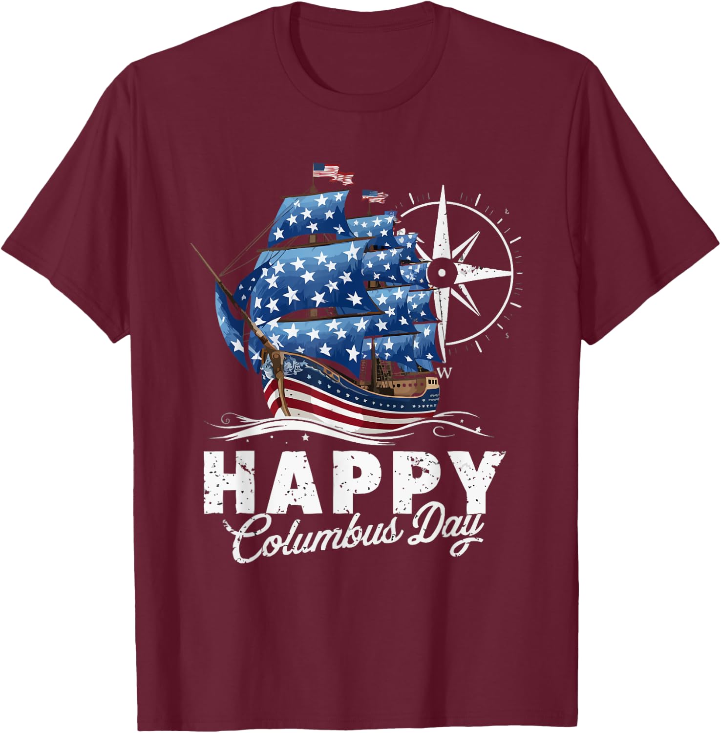 Columbus Day Christopher Columbus Italian American T-Shirt - T-Shirt | Maroon