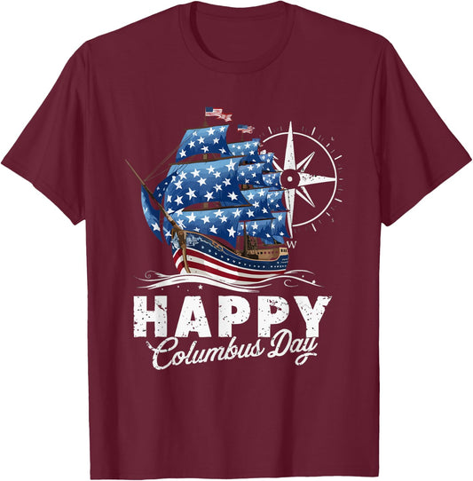 Columbus Day Christopher Columbus Italian American T-Shirt - T-Shirt | Maroon