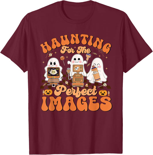 Haunting For The Perfect Images Medical Ultrasound Tech T-Shirt - T-Shirt | Maroon