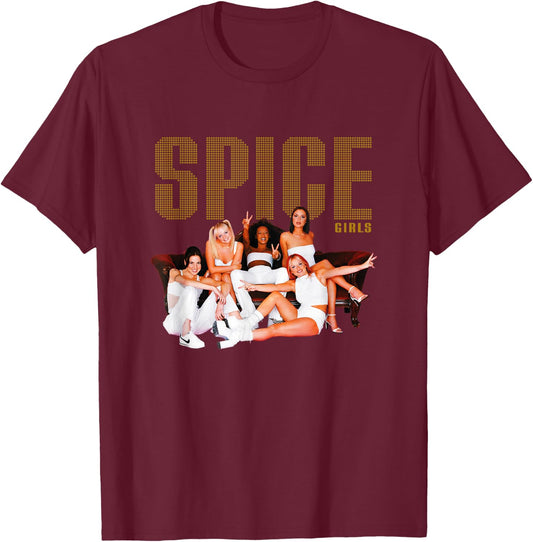 Official Spice Girls Couch Photo T-Shirt - T-Shirt | Maroon