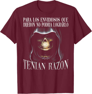 Para los envidiosos, Calacas Chidas Gym Con Frases Sarcastic T-Shirt - T-Shirt | Maroon