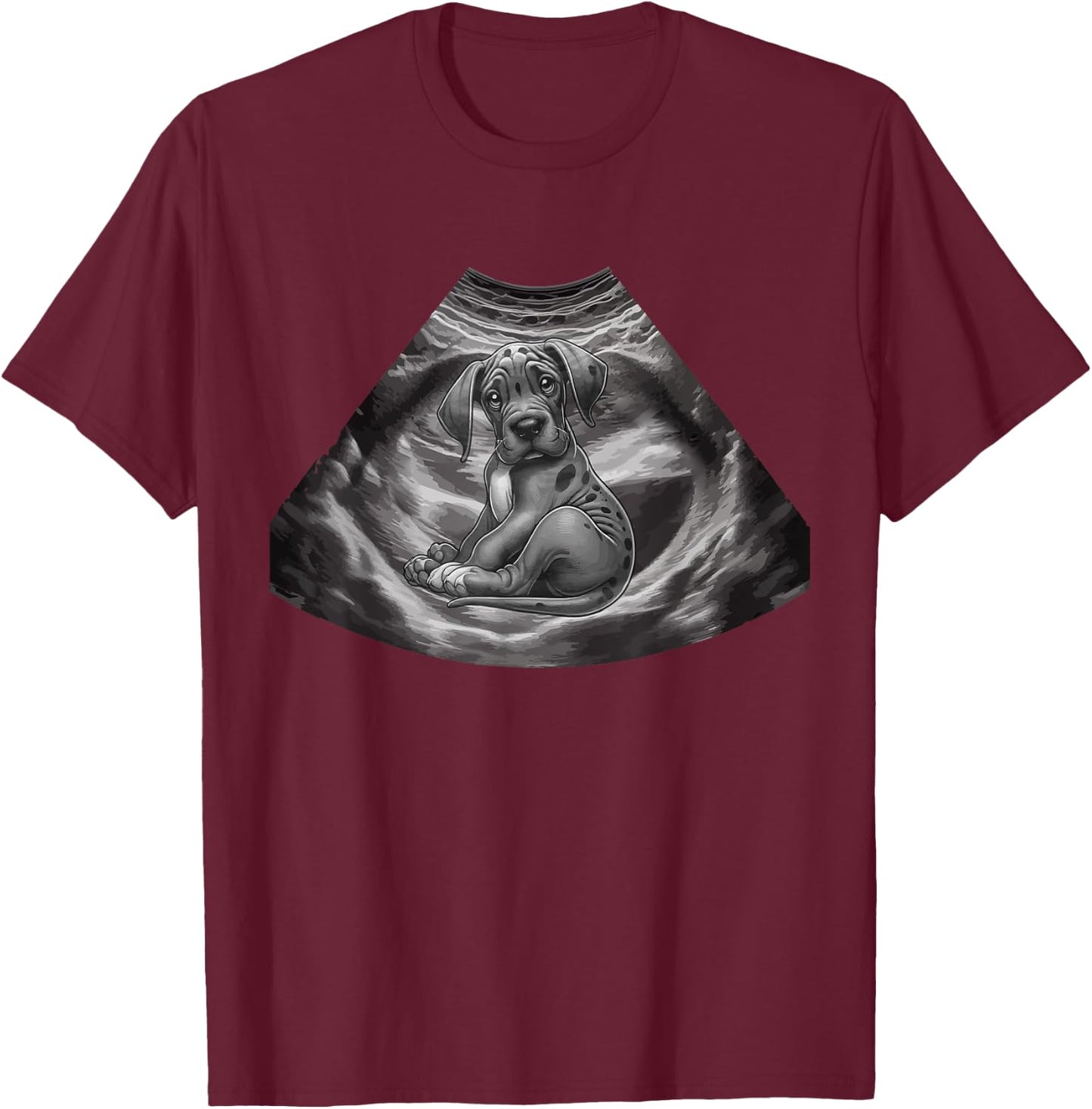 Ultrasound Scan Costume Great Dane Inside Funny Owner Lover T-Shirt - T-Shirt | Maroon