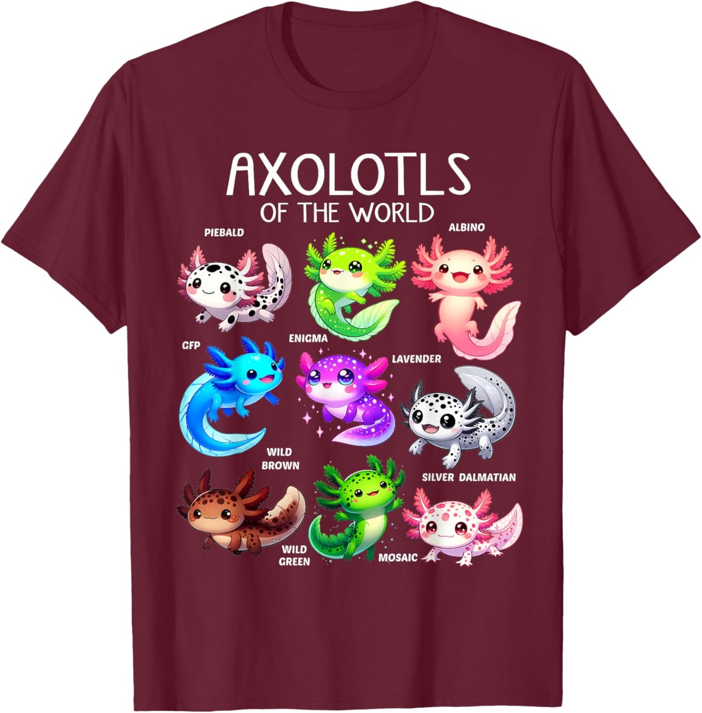 Fox Brother -Adult Axolotl Enthusiasts , Black, Small, Short Sleeve T-Shirt - T-Shirt | Maroon
