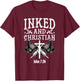 Inked And Christian Jesus Tattooed Women Ink Tattoo Lady T-Shirt - T-Shirt | Maroon