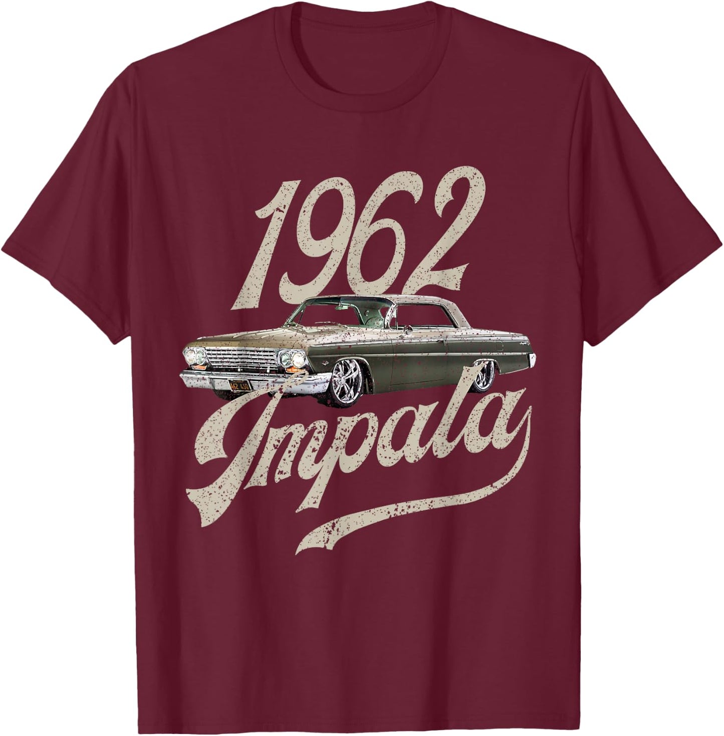 1962 Chevys Impala 60s T-Shirt - T-Shirt | Maroon