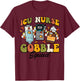 Thanksgiving ICU Nurse Gobble Squad Fall Scrub Top Women Men T-Shirt - T-Shirt | Maroon