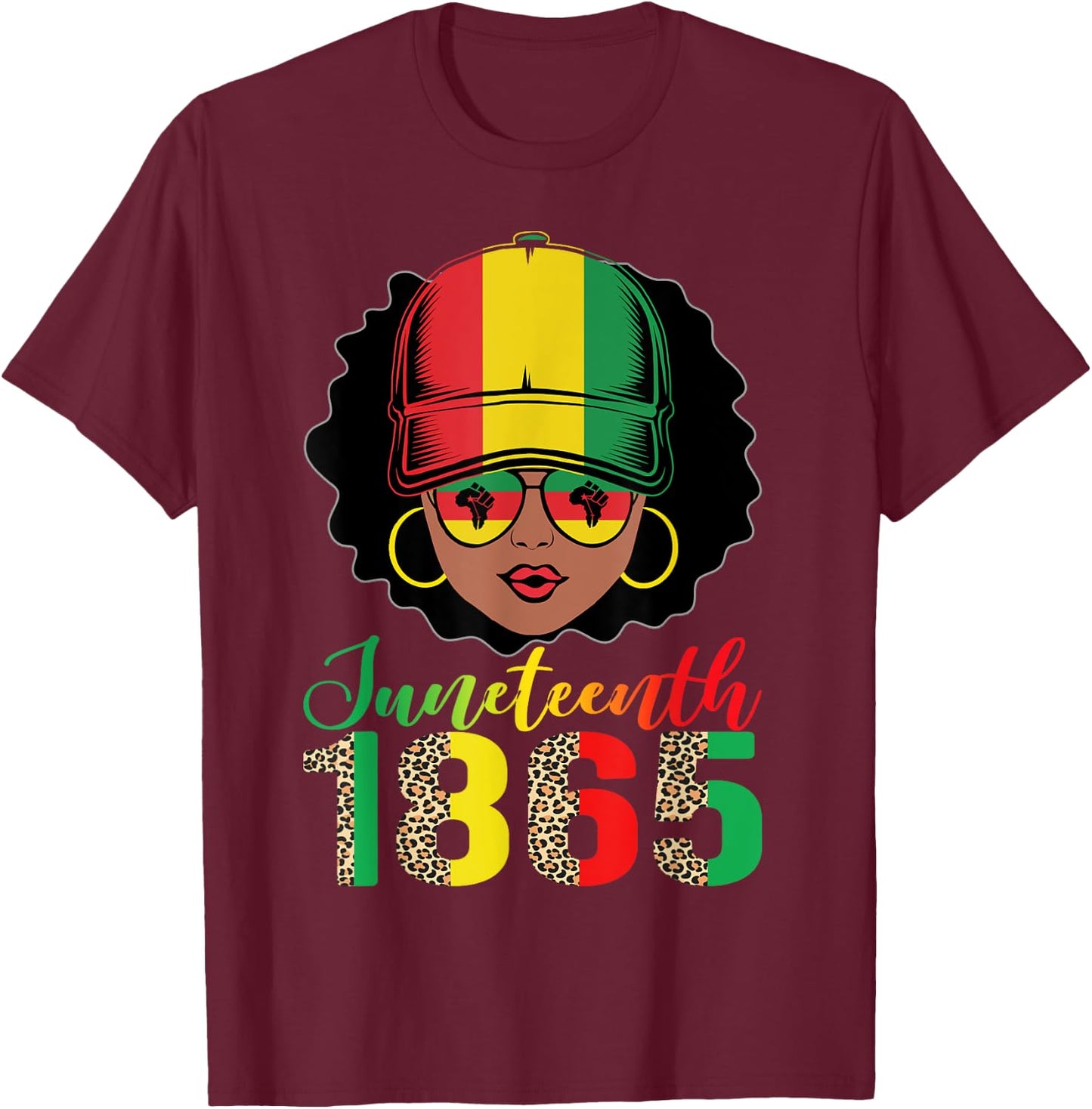 Juneteenth shirt women girls queen Pride funny Black African T-Shirt - T-Shirt | Maroon