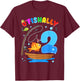 O'Fishally 2 Years Old Birthday Fishing Themed 2nd Party T-Shirt - T-Shirt | Maroon