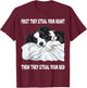Border Collie Sleeping Pajamas Nightgown T-Shirt - T-Shirt | Maroon