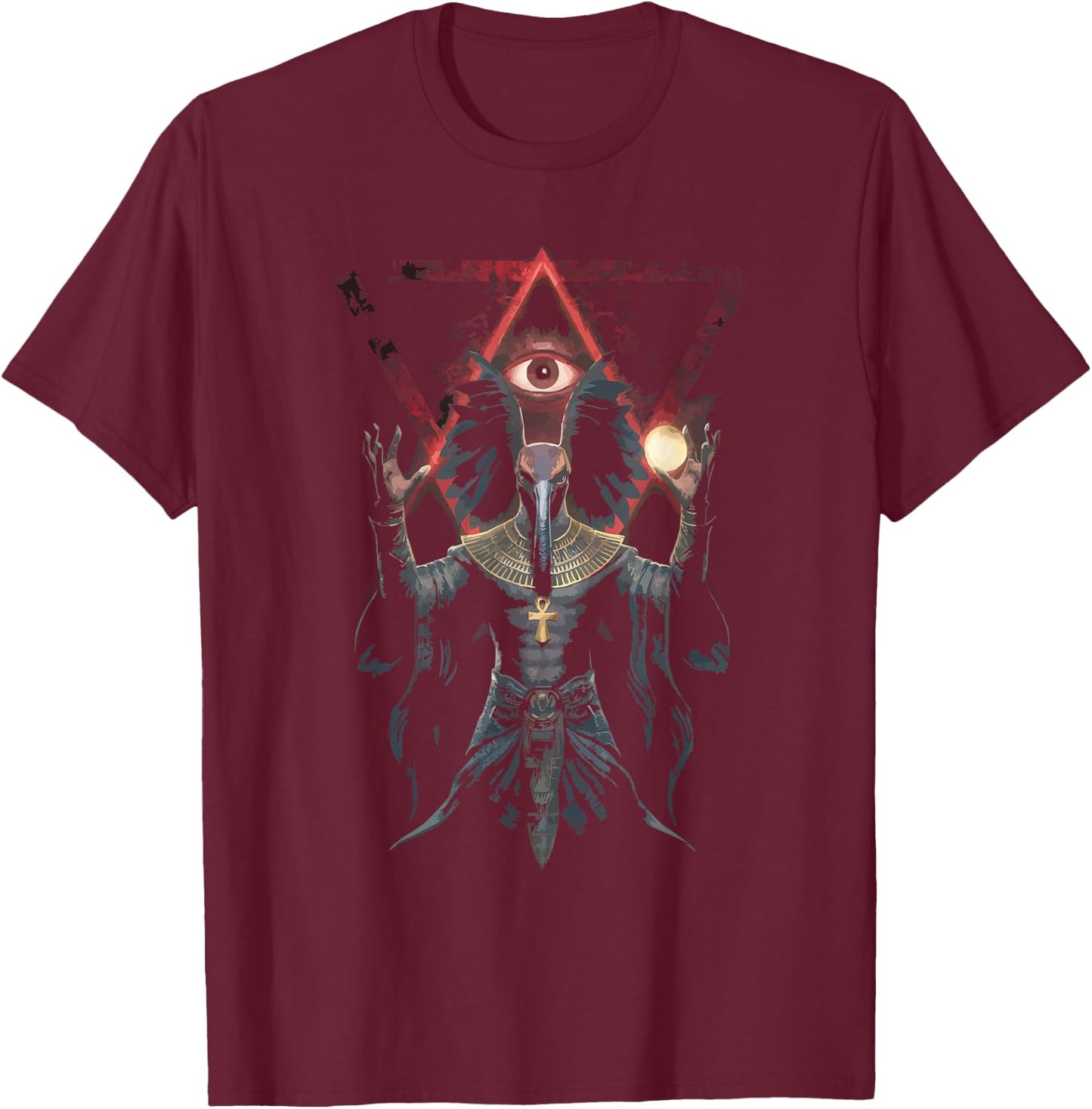 Thoth Egyptian God Egyptian Mythology Pyramid Ancient Egypt T-Shirt - T-Shirt | Maroon