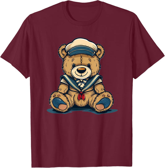 Awesome Sailor Teddy Bear for Boys and Girls T-Shirt - T-Shirt | Maroon