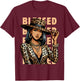 Blessed Black Cowgirl Leopard Western Swag African Christian T-Shirt - T-Shirt | Maroon
