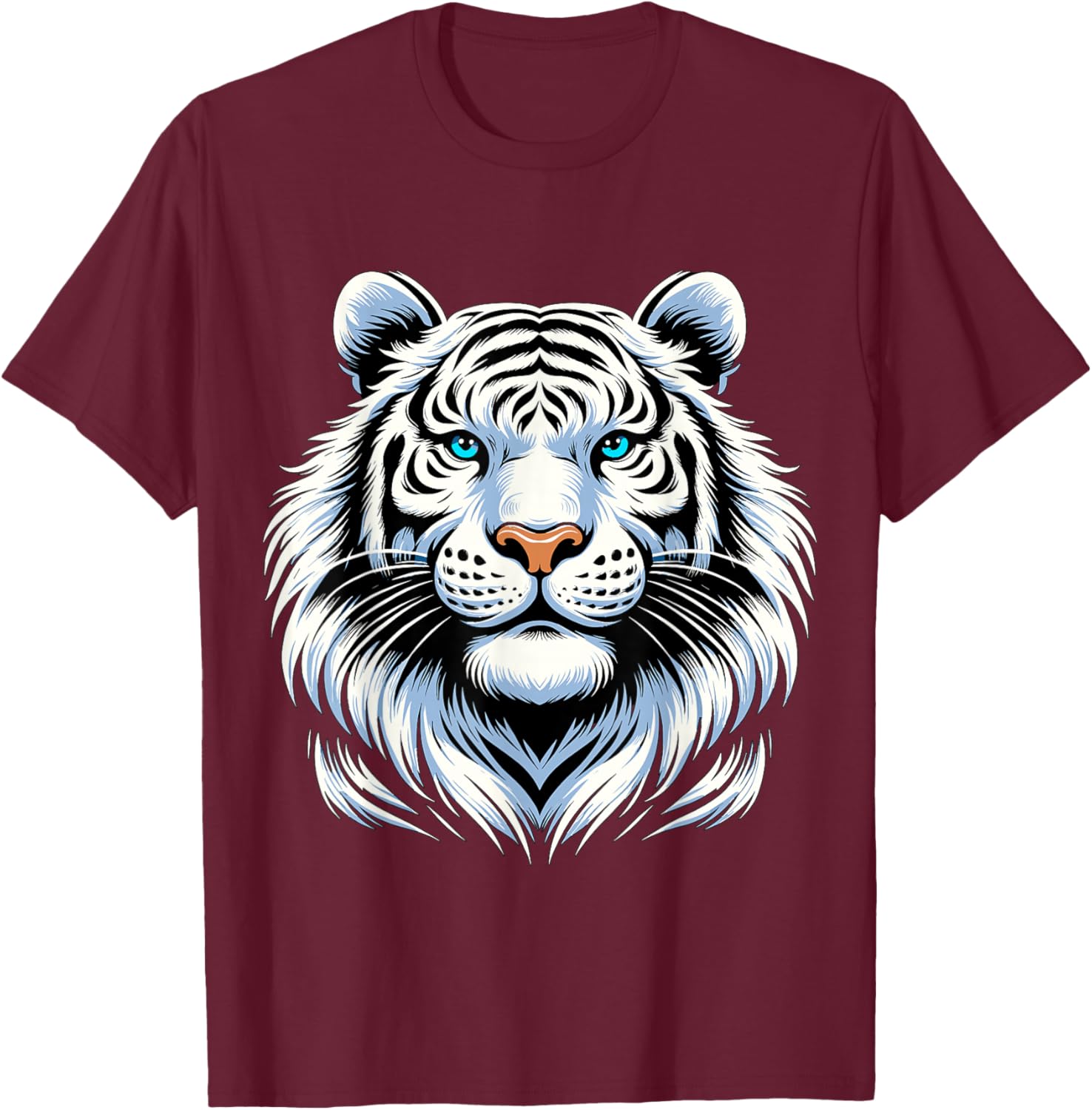White Bengal Tiger T-Shirt - T-Shirt | Maroon