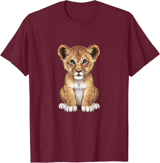 Lion Cub Design Lion Lovers Lion Shirt Boys And Girls Lions T-Shirt - T-Shirt | Maroon