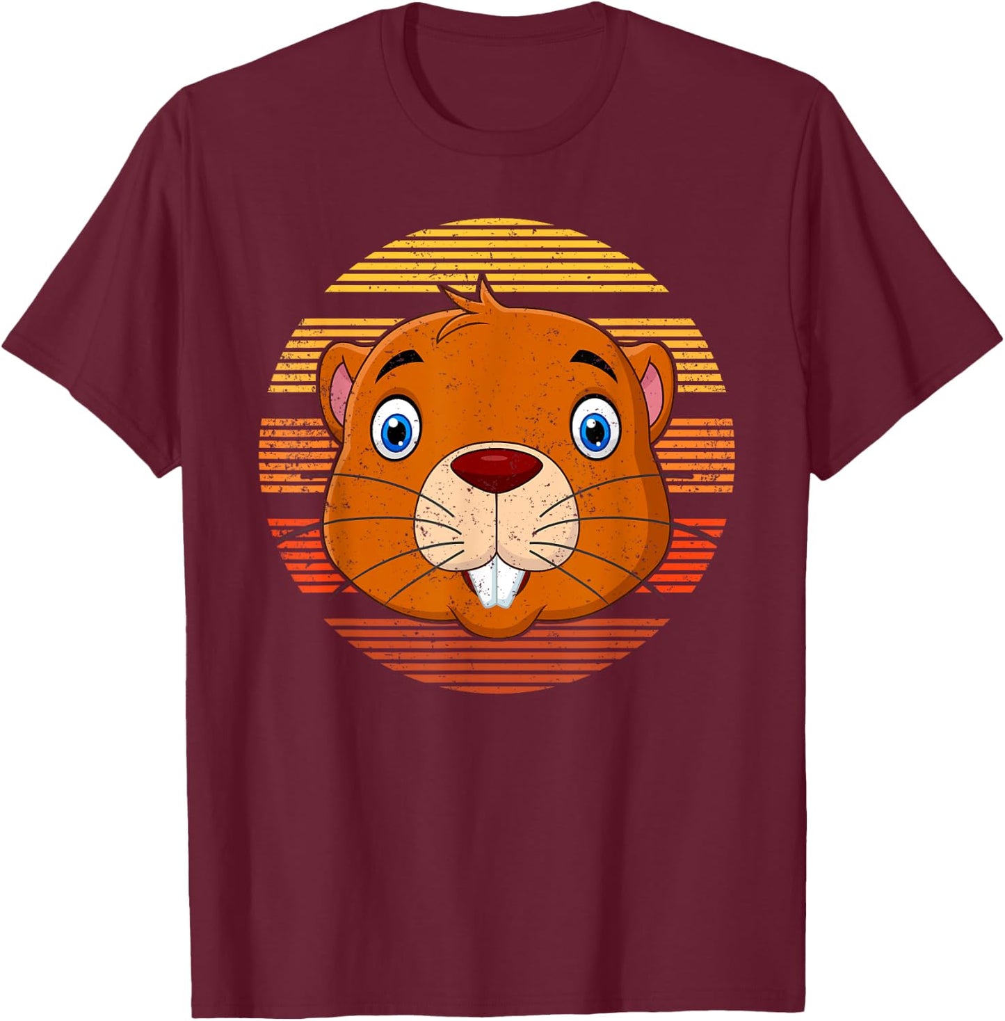 Rodent Animal Lover Gift Vintage Retro Gopher T-Shirt - T-Shirt | Maroon