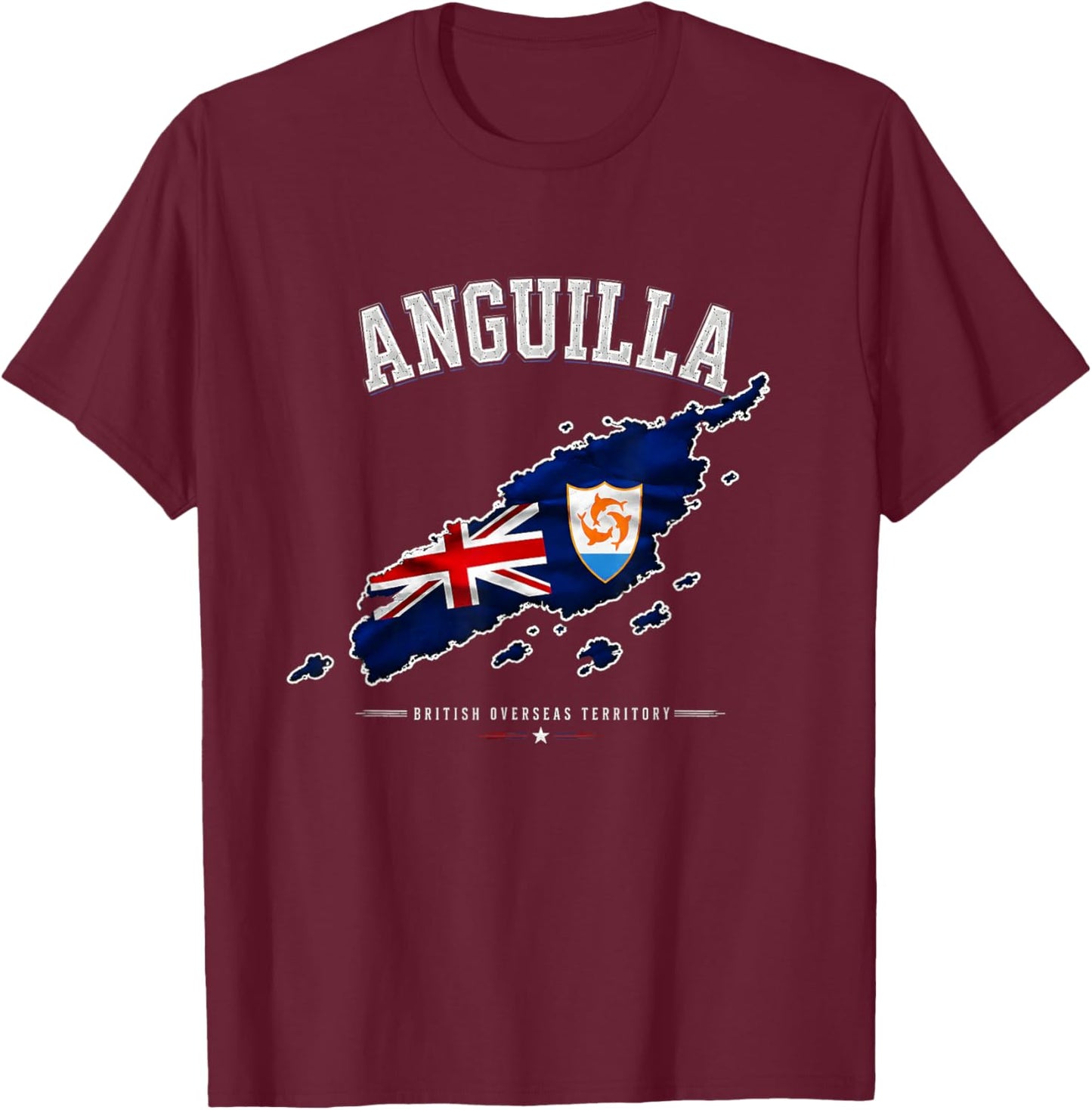 Anguilla Flag , Anguilla t Shirt, Anguilla maps Kids T-Shirt - T-Shirt | Maroon