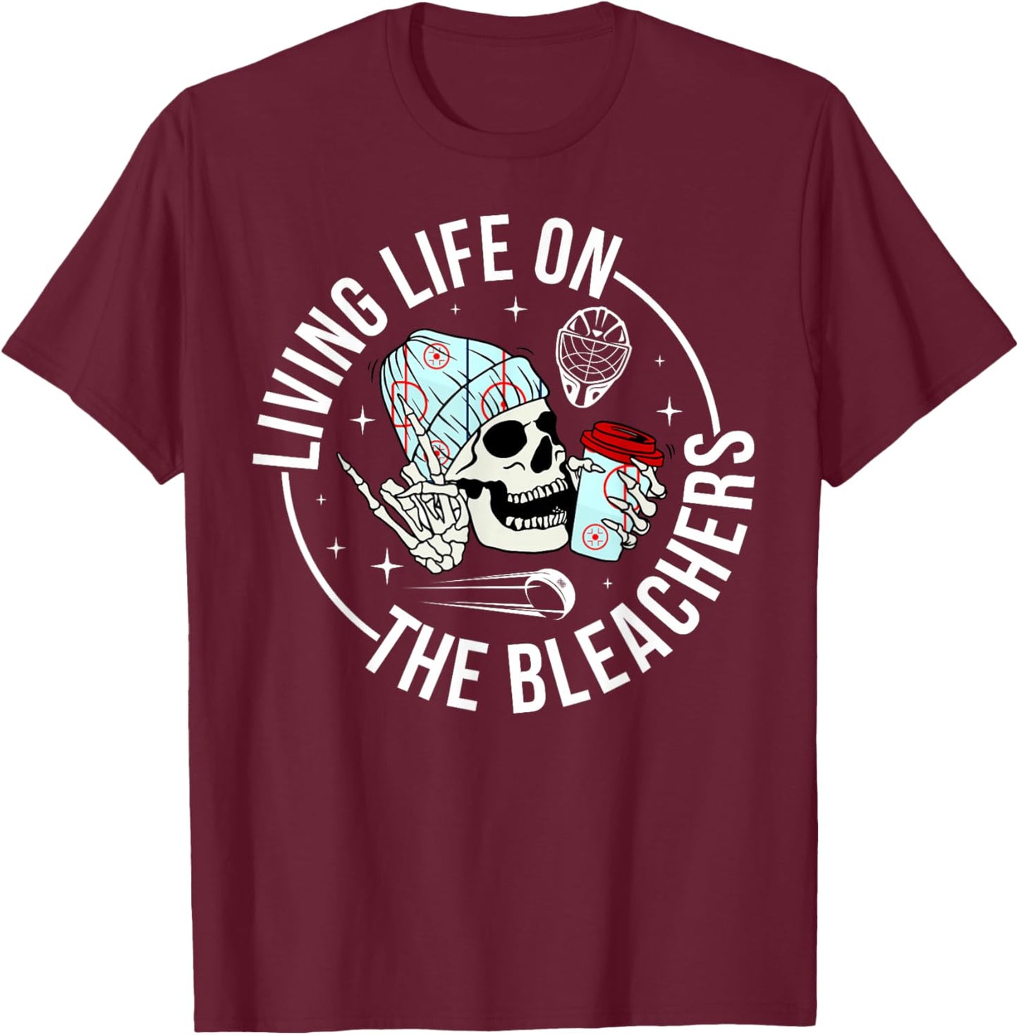 On The Bleachers Hockey Keeper Mom Of A Hockey Goalie Mother T-Shirt - T-Shirt | Maroon