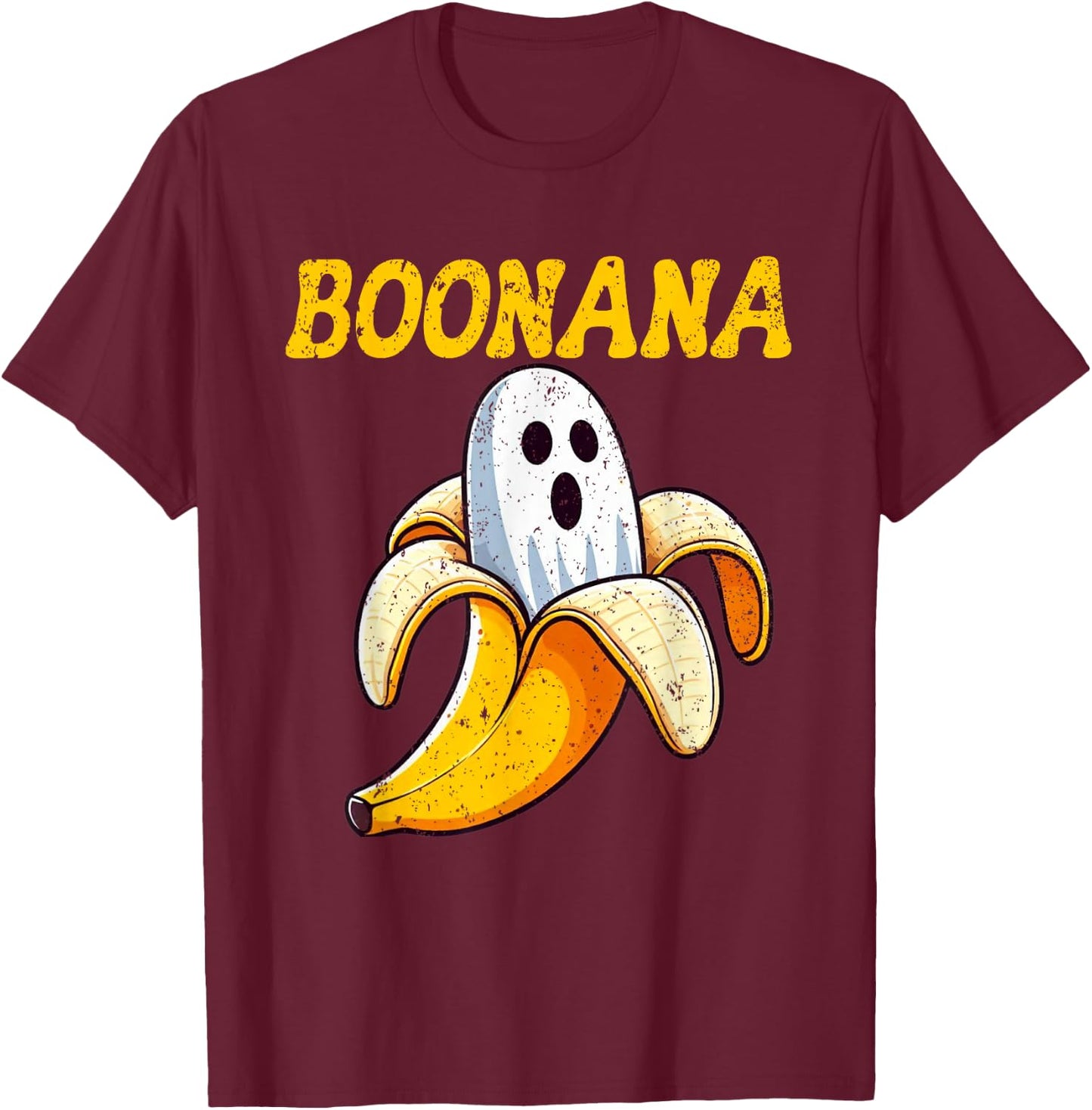 Boonana Cute Ghost Banana Halloween Costume Boys Girls Kids T-Shirt - T-Shirt | Maroon