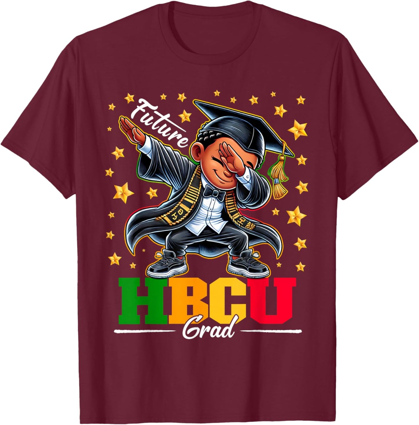 Future HBCU Grad Dabbing Kid Graduation for boys Kids T-Shirt - T-Shirt | Maroon