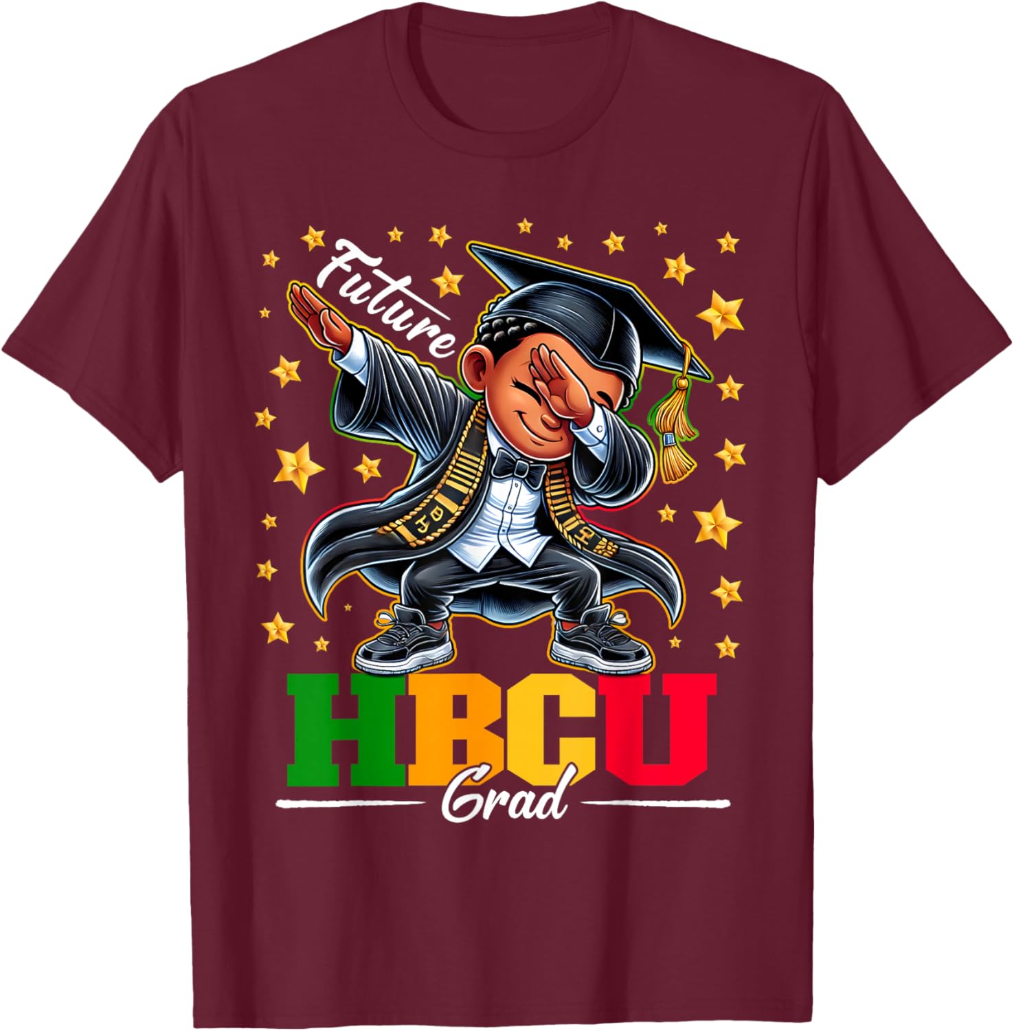 Future HBCU Grad Dabbing Kid Graduation for boys Kids T-Shirt - T-Shirt | Maroon