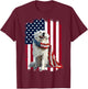 Great Pyrenees American Flag 4th Of July Great Pyrenees T-Shirt - T-Shirt | Maroon