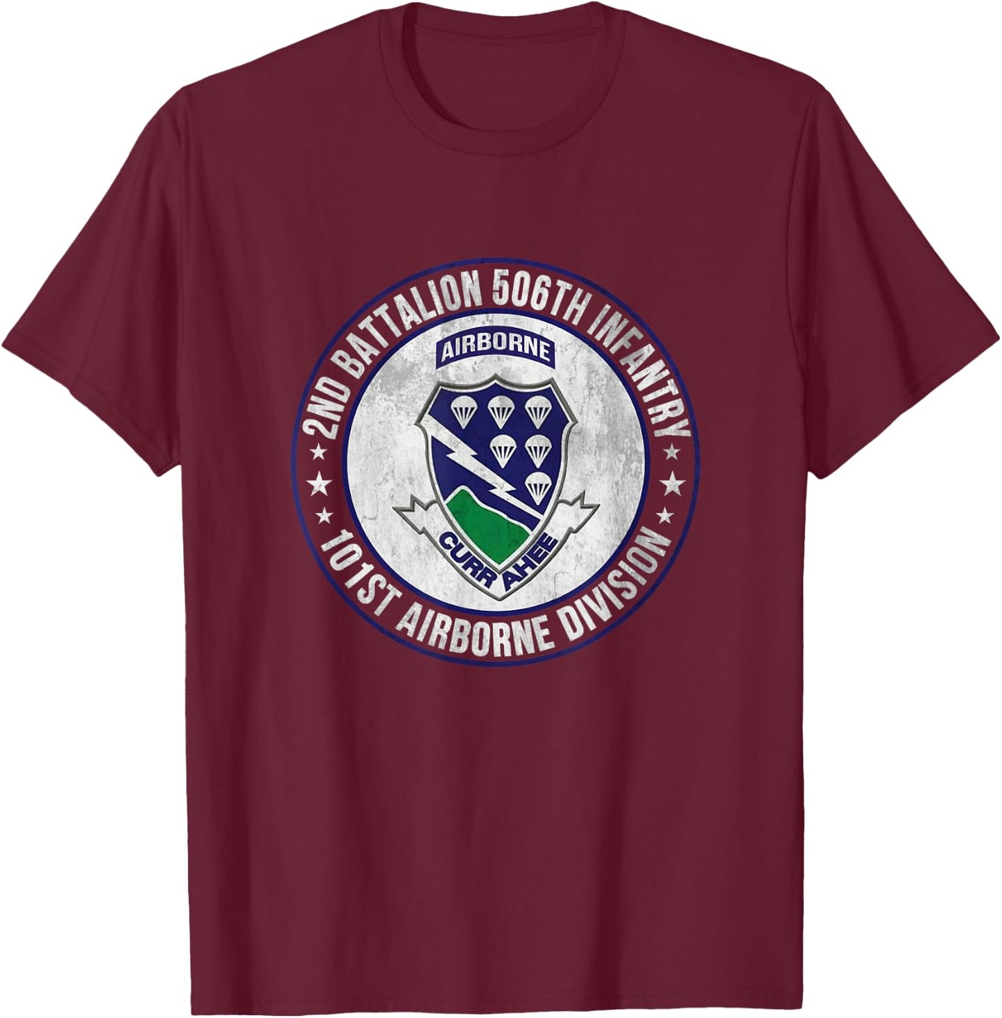 2nd Battalion 506th Infantry 101st Airborne Division Veteran T-Shirt - T-Shirt | Maroon