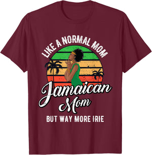 Jamaican Mom Rastafari Reggae Music Jamaica Mum Mother's Day T-Shirt - T-Shirt | Maroon