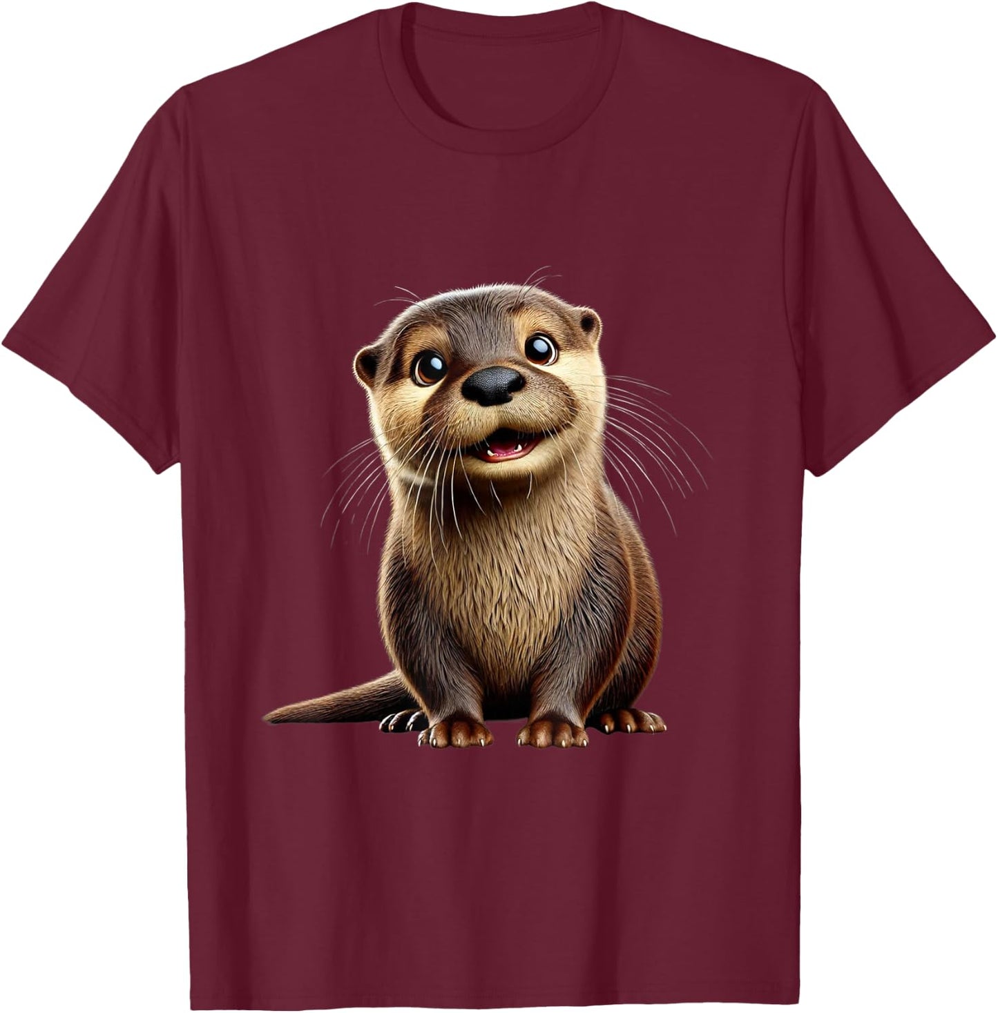 Adorable Otter T-Shirt - T-Shirt | Maroon