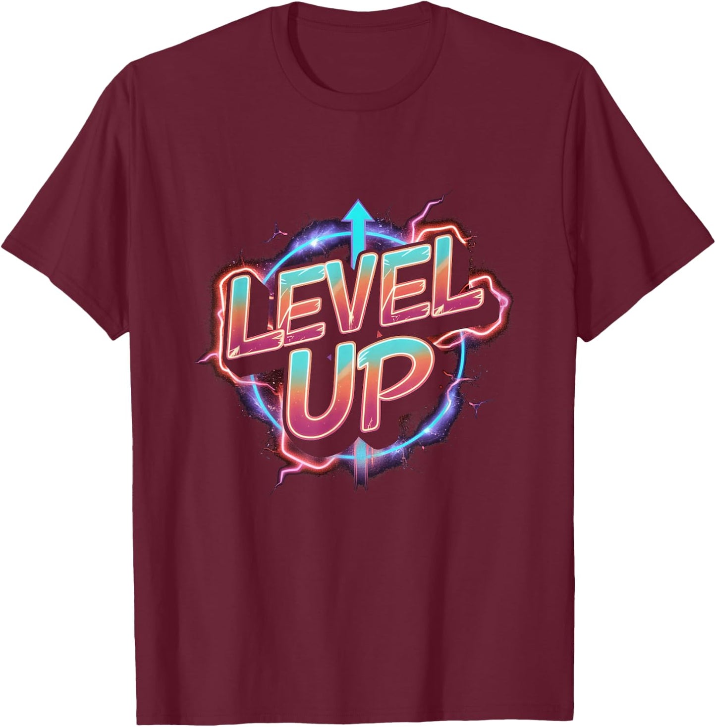 Retro Gaming Level Up Boys Girls Men Women T-Shirt - T-Shirt | Maroon
