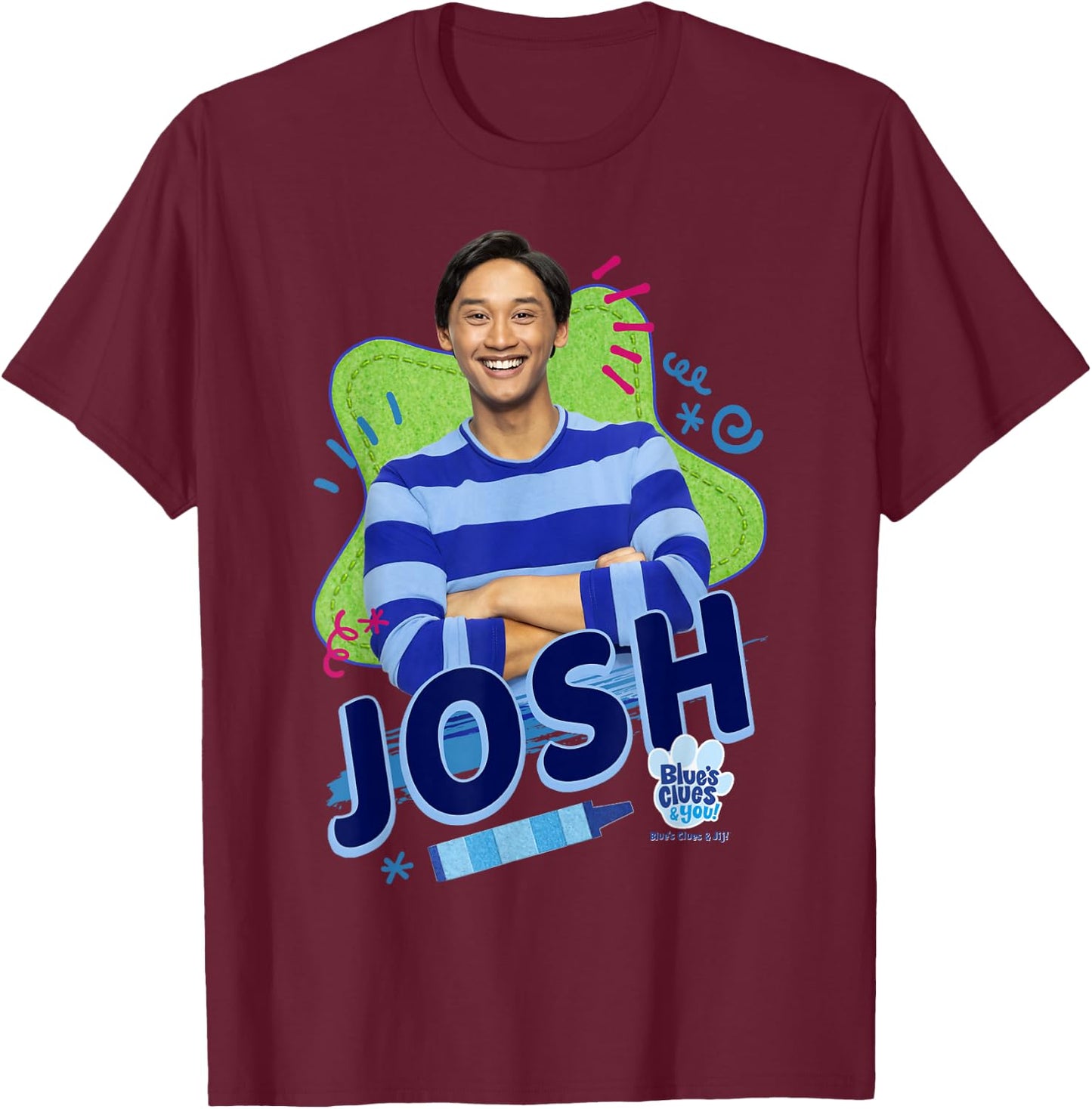 Blue's Clues & You Josh Portrait T-Shirt - T-Shirt | Maroon