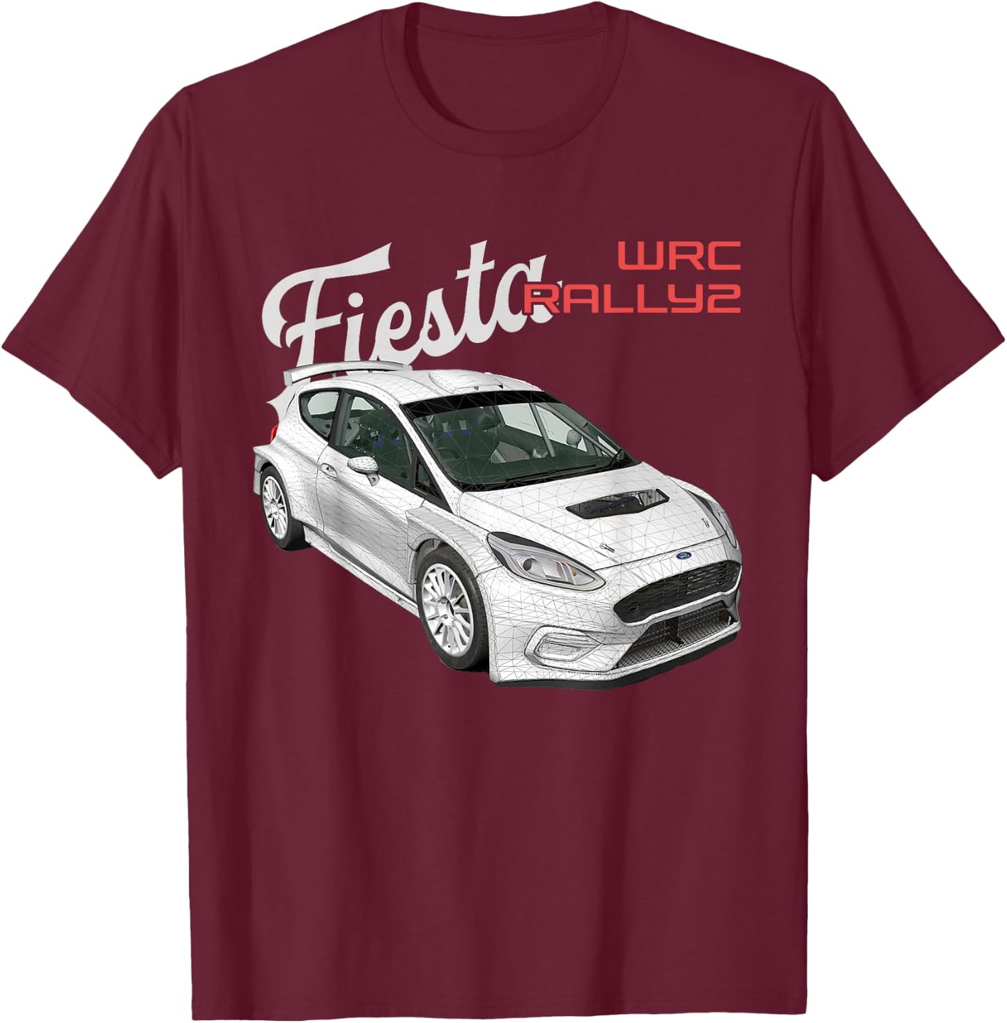 WRC Rally2 World Rally Sports Car T-Shirt - T-Shirt | Maroon