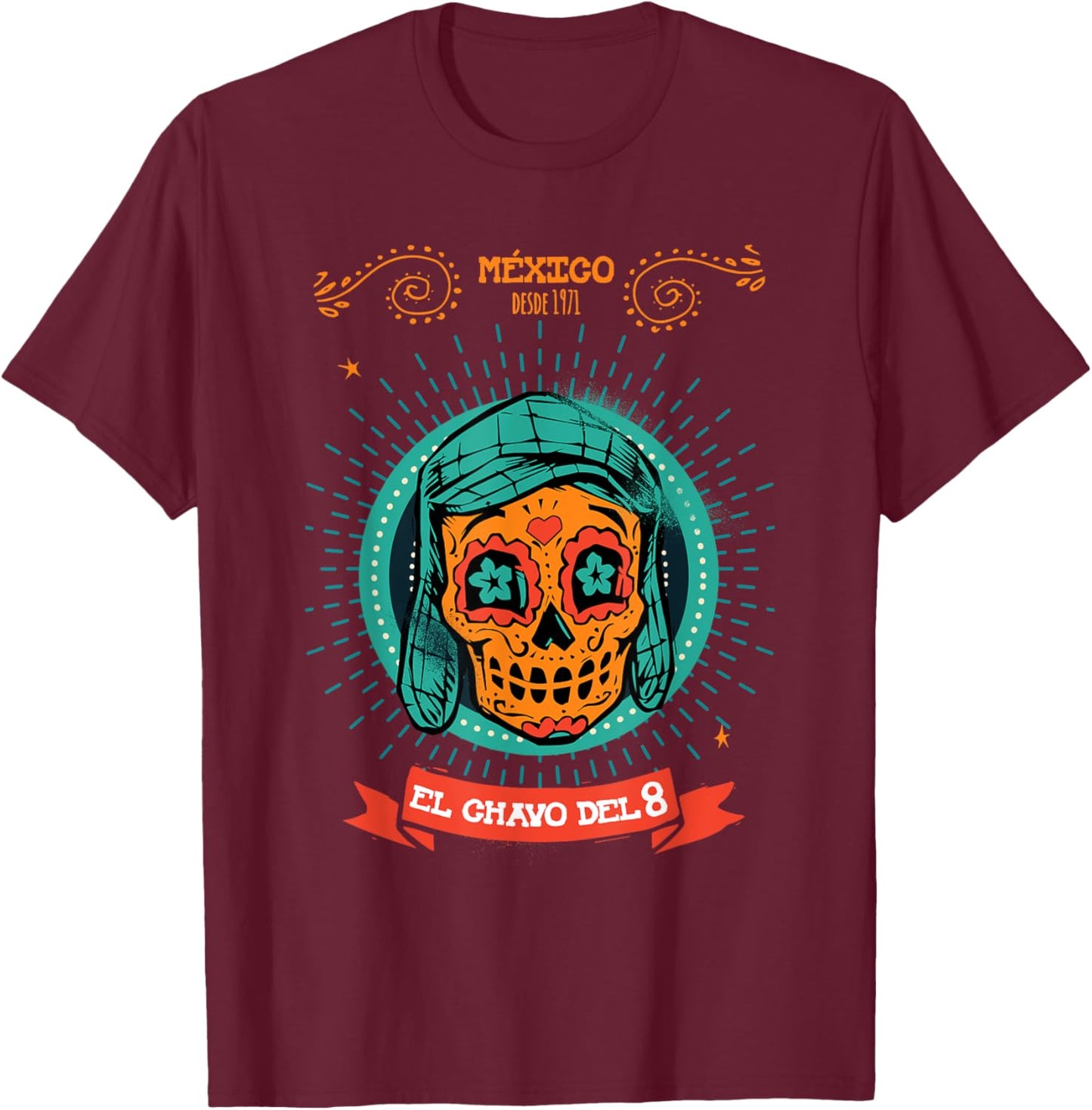 El Chavo - Day of the Dead, November 1st T-Shirt - T-Shirt | Maroon