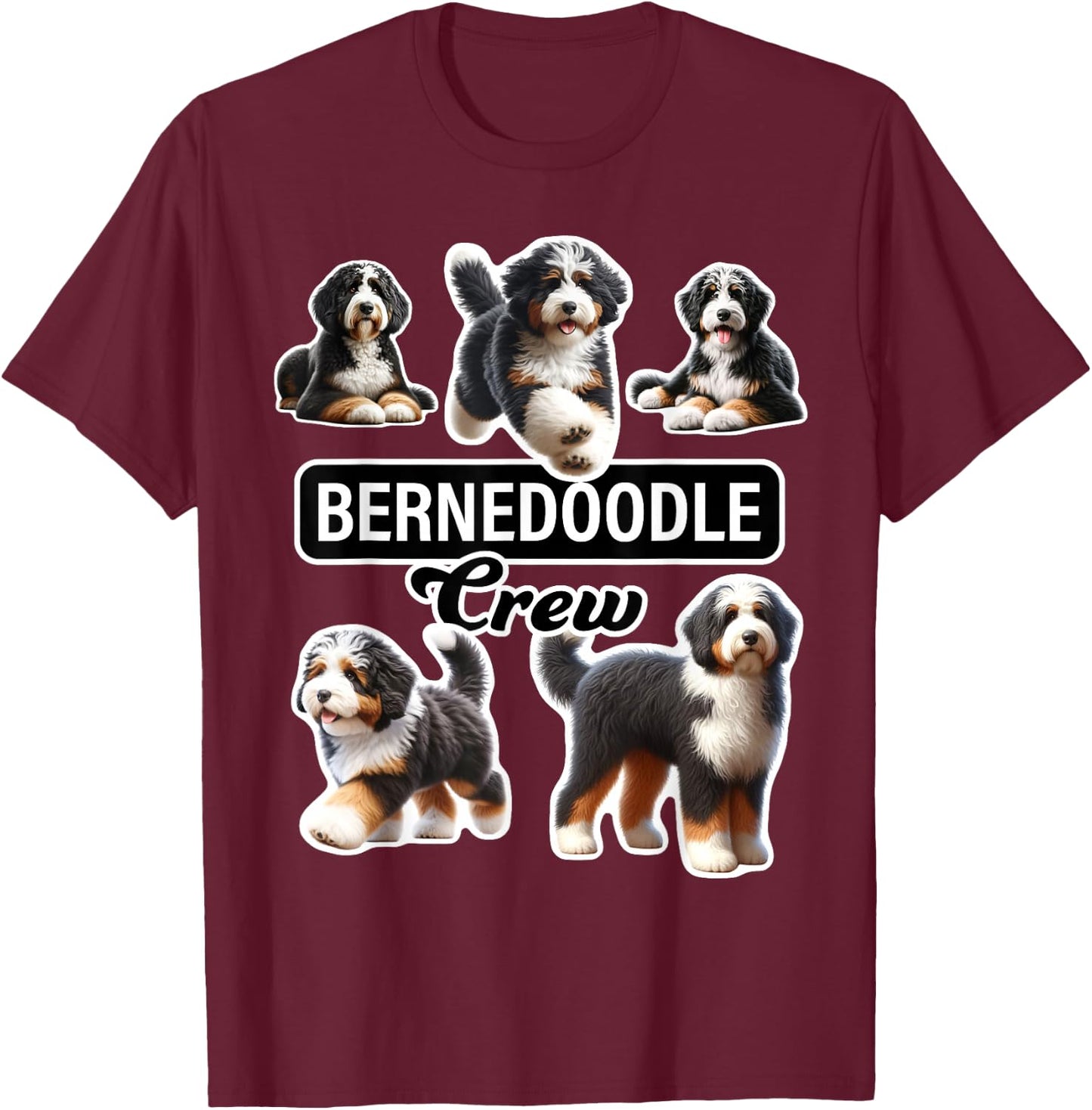 Bernedoodle Crew T-Shirt - T-Shirt | Maroon